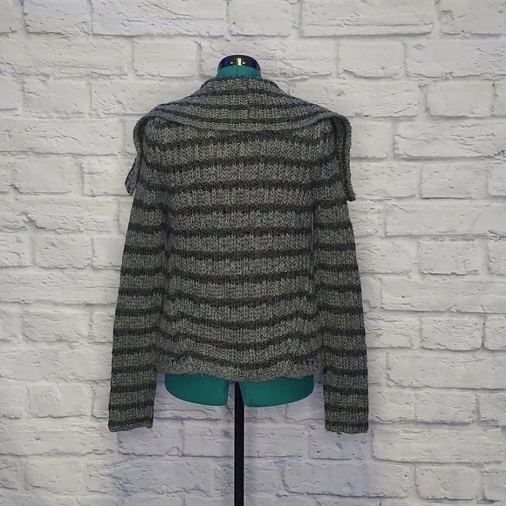 LOU & Grey Womens Gray knit wool alpaca open front cardigan Sz M - Picture 5 of 9